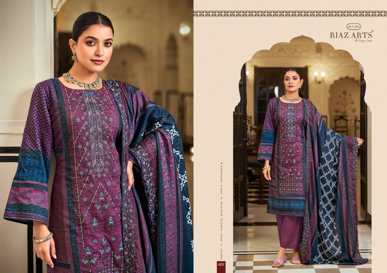 Riaz Arts Bin Saeed Vol 4 Catalog wholesale pure cotton dress material