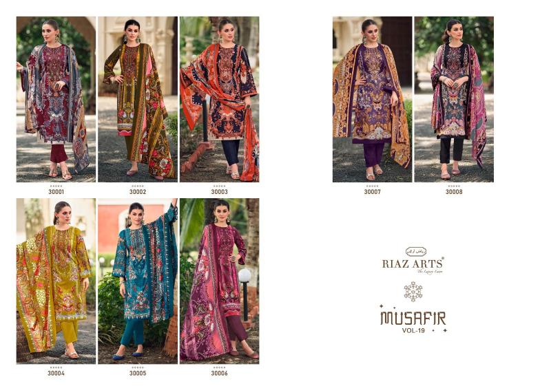 Riaz Arts Musafir Vol 19 Catalog work dress material wholesale in ahmedabad