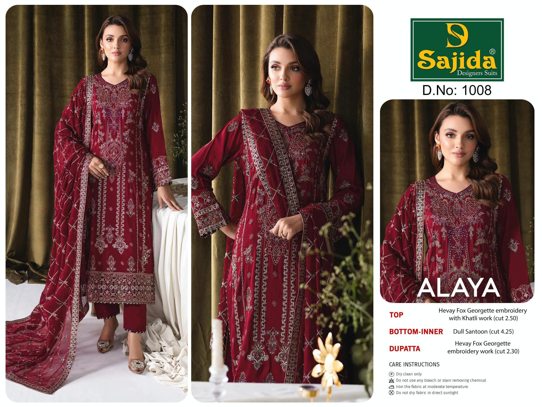 Sajida Alaya Vol 1 (1008 to 1010) Catalog pakistani winter suits online india