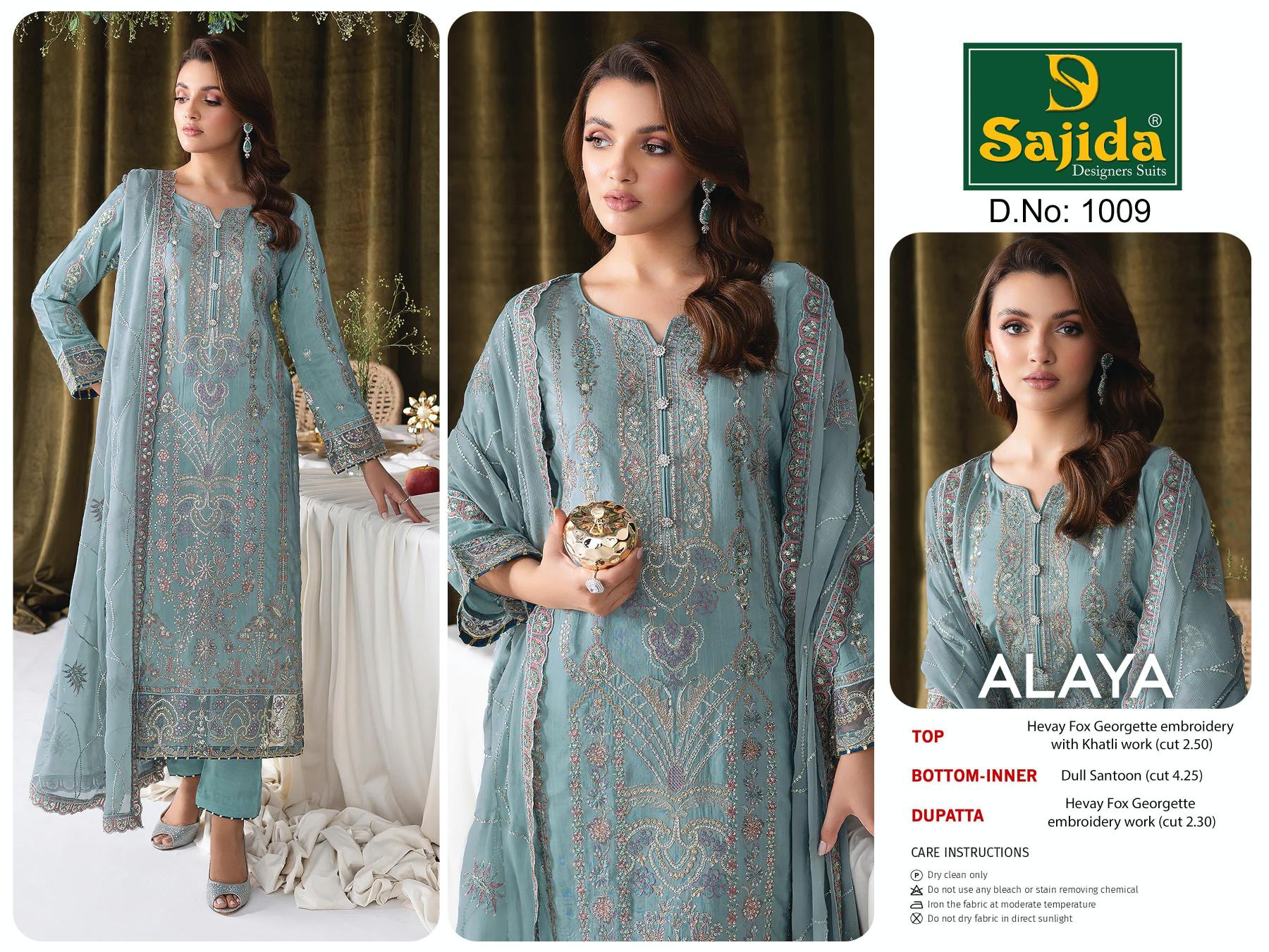 Sajida Alaya Vol 1 (1008 to 1010) Catalog pakistani winter suits online india