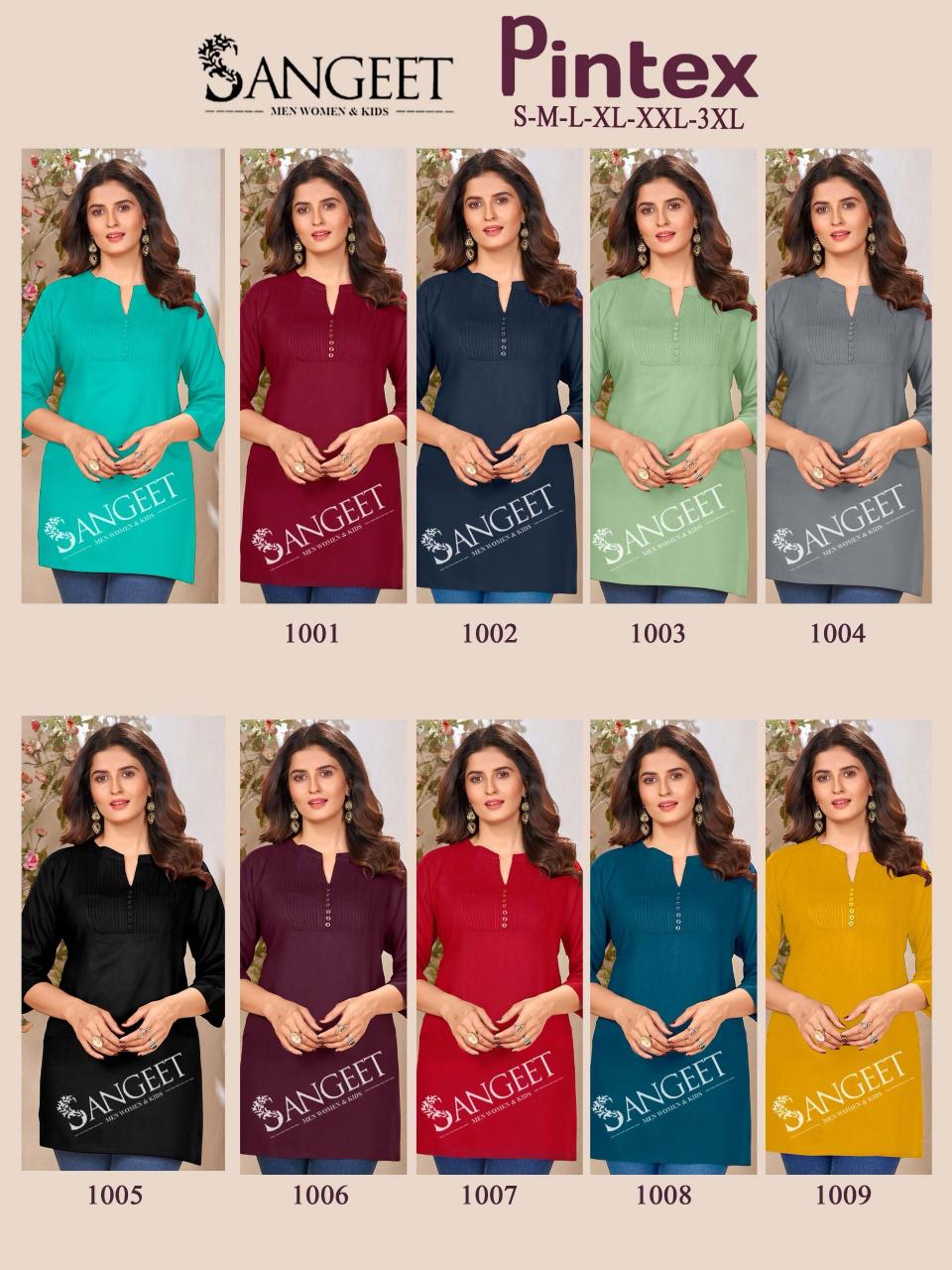 Sangeet Pintex Catalog kurti back stylish designs catalogue