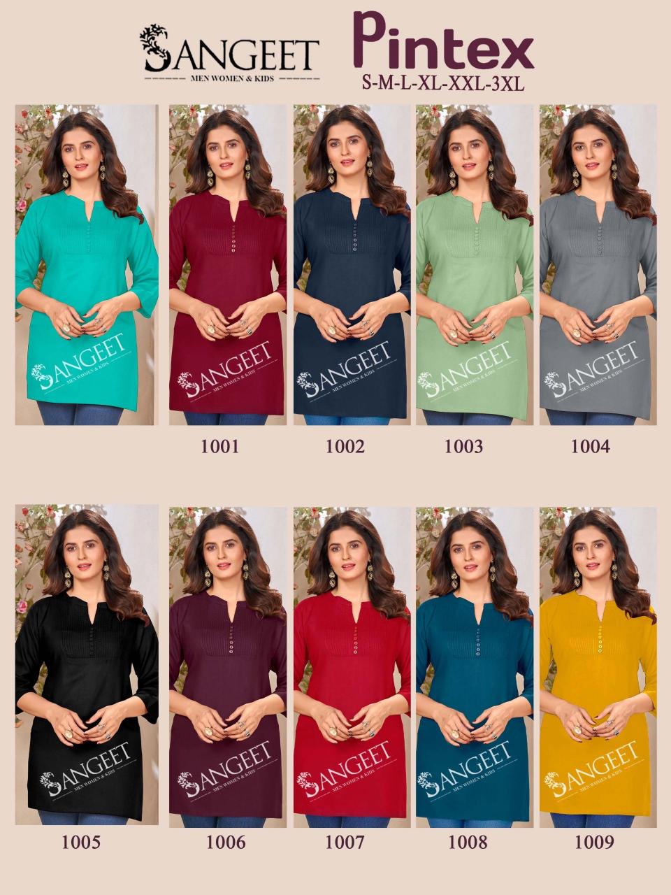 Sangeet Pintex Catalog kurti back stylish designs catalogue
