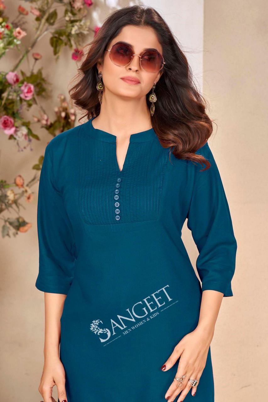 Sangeet Pintex Catalog kurti back stylish designs catalogue