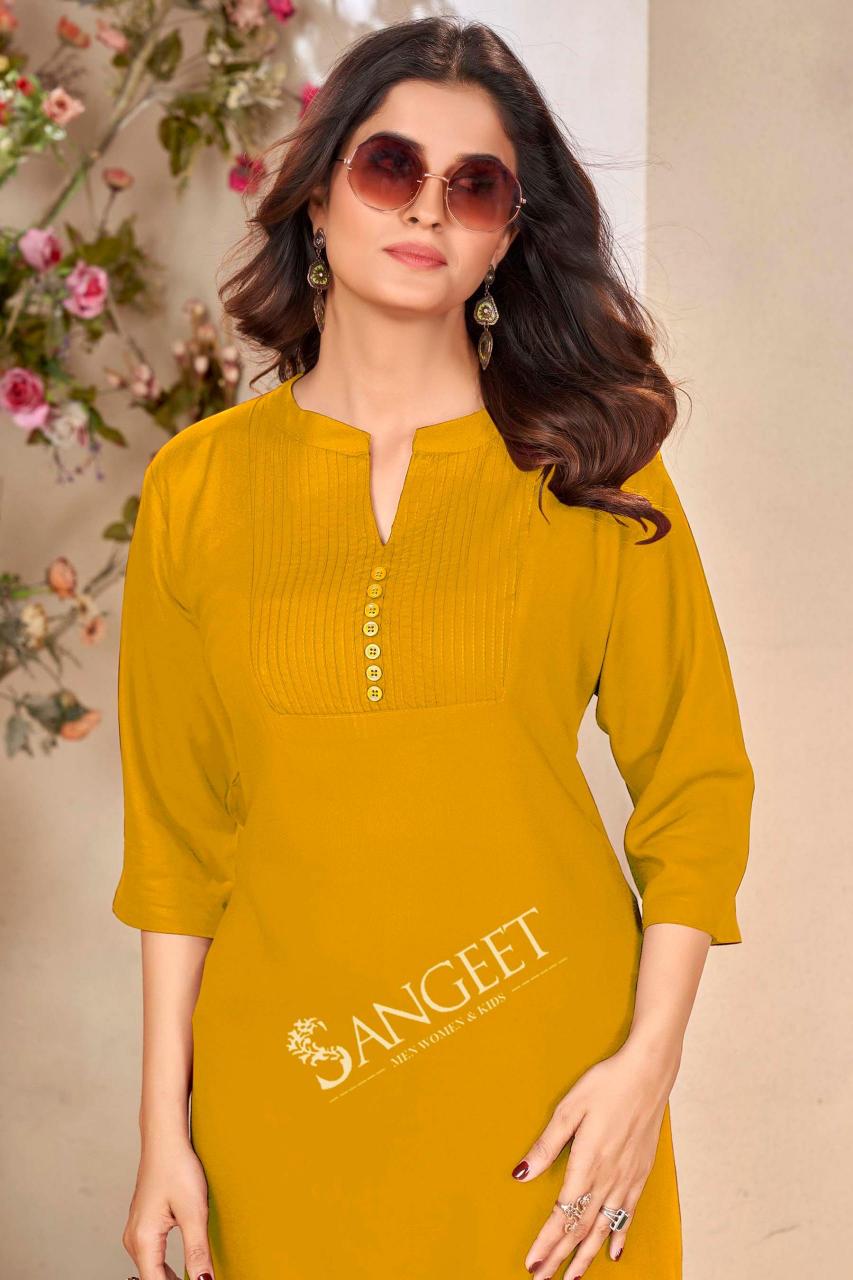 Sangeet Pintex Catalog kurti back stylish designs catalogue