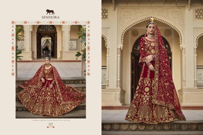 Senhora Riwayat 4 Designer Velvet Fancy lehenga wholesale market in hyderabad