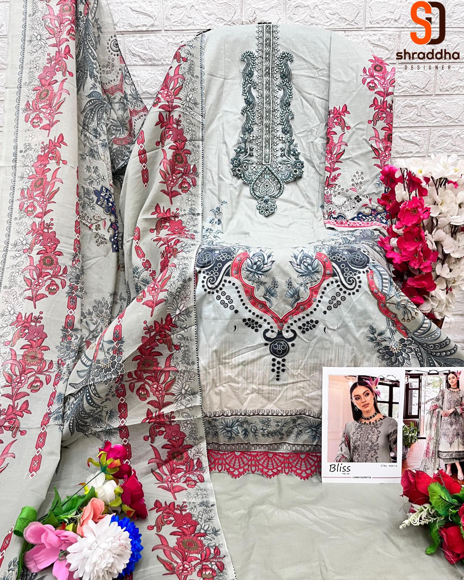 Sharaddha Bliss Vol 6 Catalog Chiffon Dupatta cheap pakistani suits online india