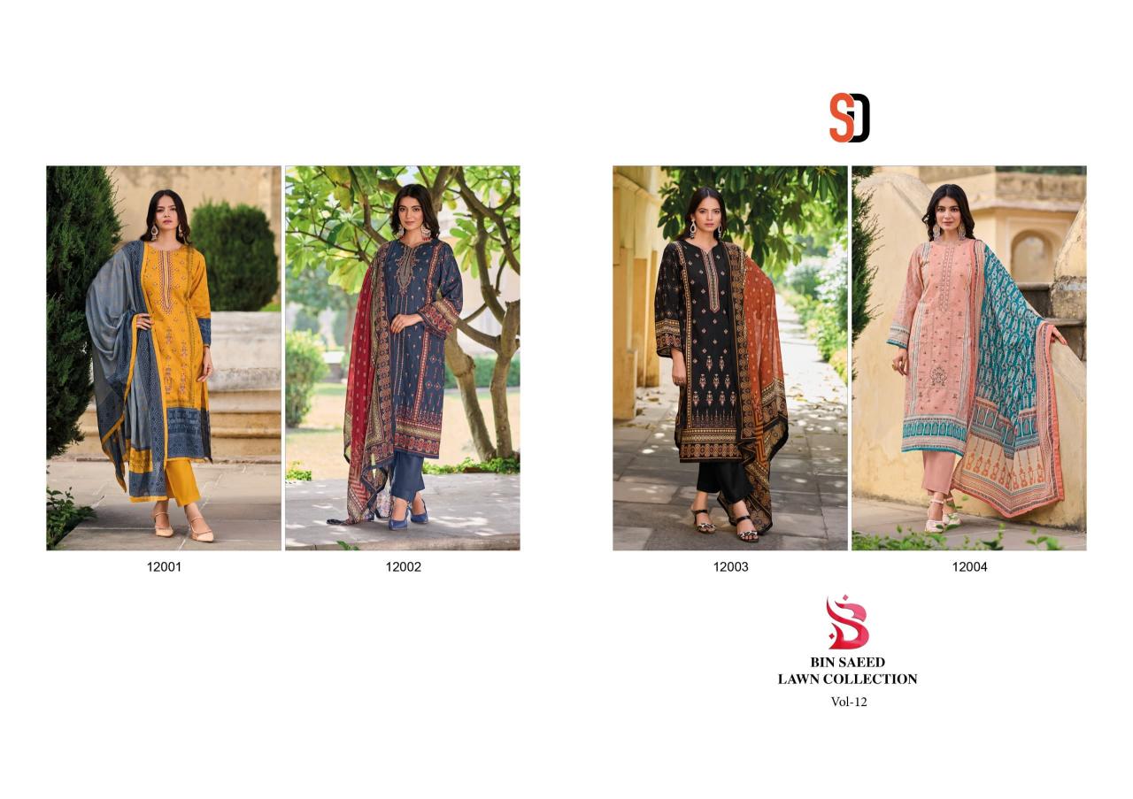 Shraddha Bin Saeed Lawn Collection Vol 12 Catalog pakistani unstitched suits uk