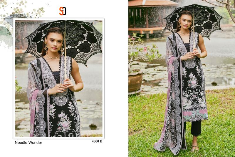 Shraddha Needle Wonder Vol 4 Chiffon Dupatta Catalog black pakistani suit online