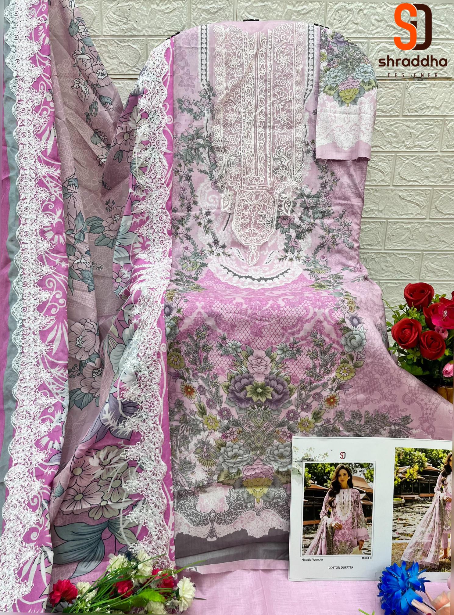 Shraddha Needle Wonder Vol 4 Cotton Dupatta Catalog simple pakistani suits online