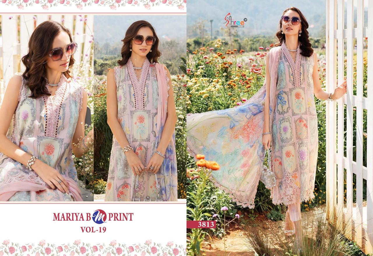 Shree Fabs Mariya B M Print Vol 19 catalog Cotton Dupatta what is ladies pakistani suit