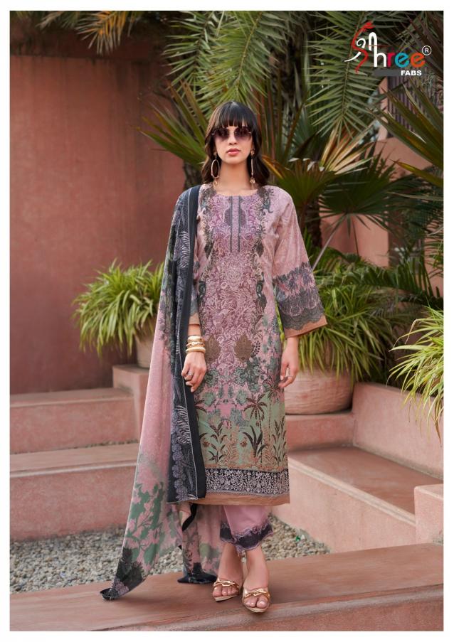 Shree Fabs Mashaal Emb Lawn Collection Vol 1 Chiffon Dupatta pakistani suits wholesale surat