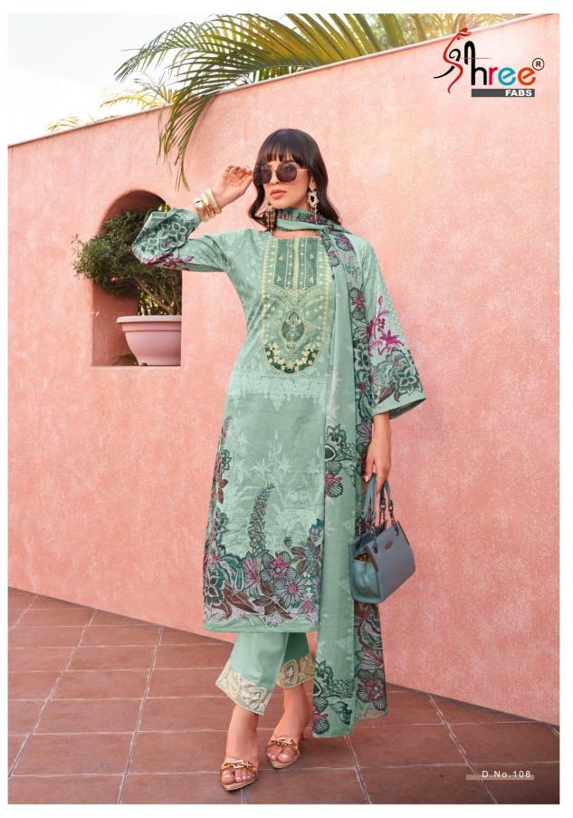 Shree Fabs Mashaal Emb Lawn Collection Vol 1catalog Cotton Dupatta pakistani suits suppliers