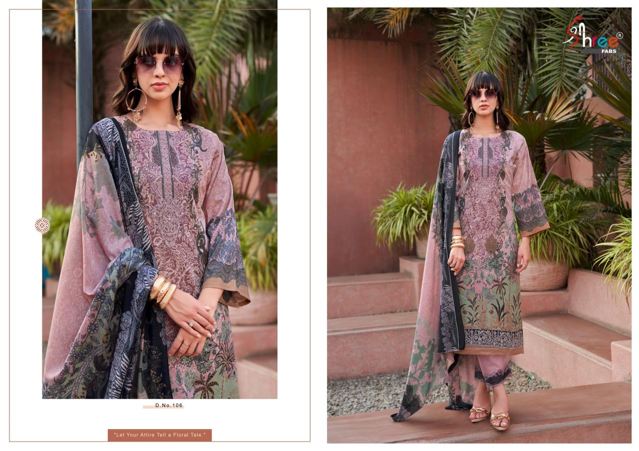 Shree Fabs Mashaal Emb Lawn Collection Vol 1catalog Cotton Dupatta pakistani suits suppliers