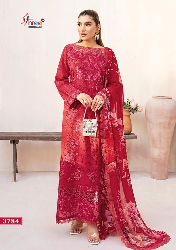 Shree Fabs Ombre Lawn Collection 25 Vol 3 Chiffon Dupatta catalog pakistani suits png