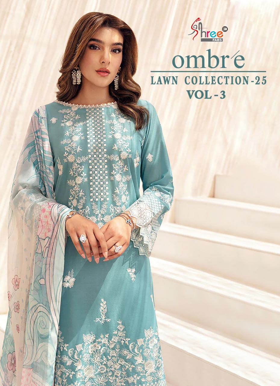 Shree Fabs Ombre Lawn Collection 25 Vol 3 Cotton Dupatta catalog pakistani suits shop in bangalore
