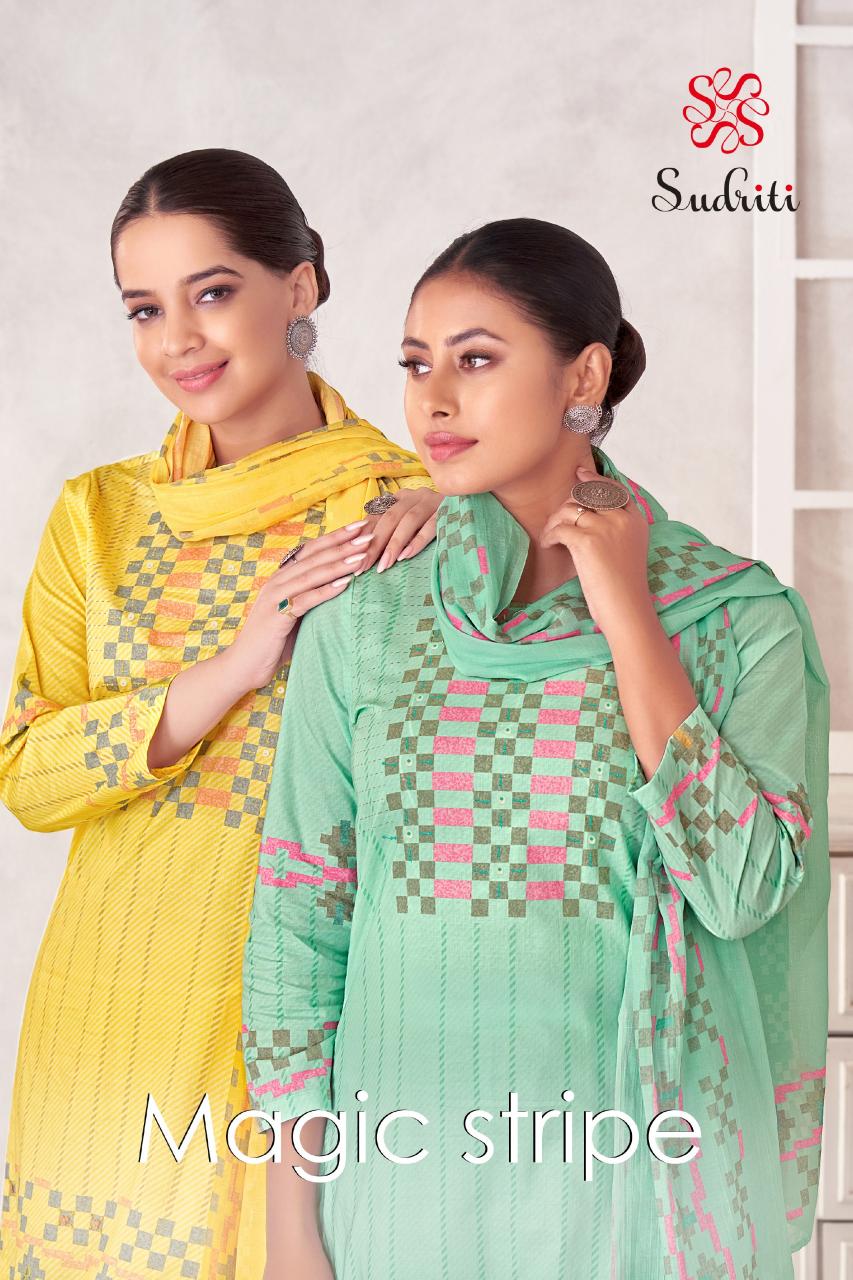 Sudriti Magic Stripe catalog pakistani suits latest designs cotton lawn