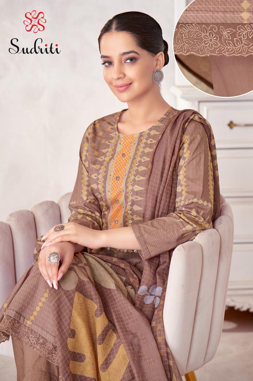 Sudriti Magic Stripe catalog pakistani suits latest designs cotton lawn