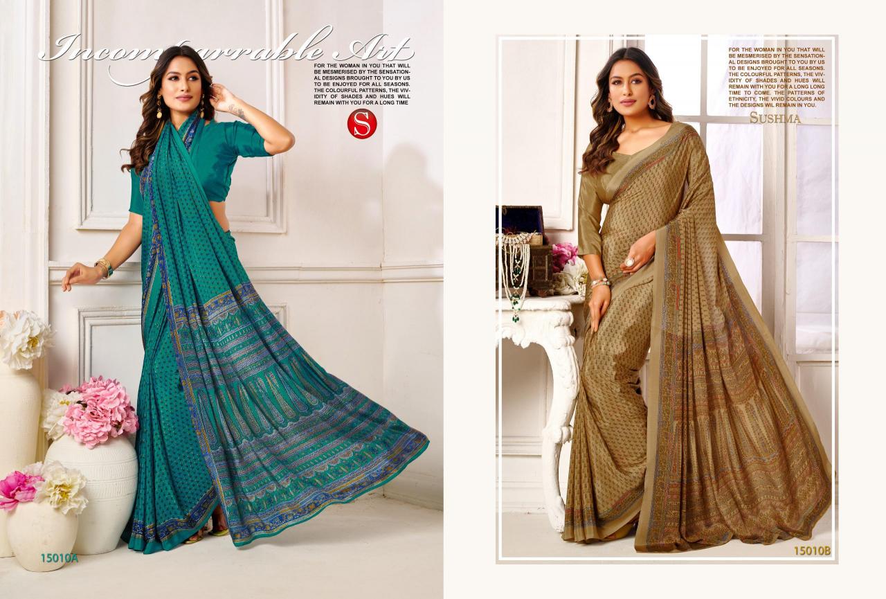 Sushma Dynamic catalog fab india sarees with printed blouse