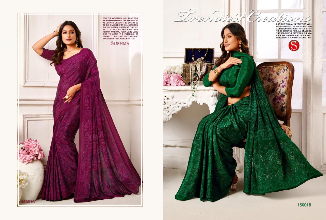 Sushma Dynamic catalog fab india sarees with printed blouse