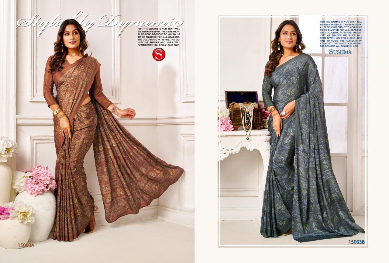Sushma Dynamic catalog fab india sarees with printed blouse