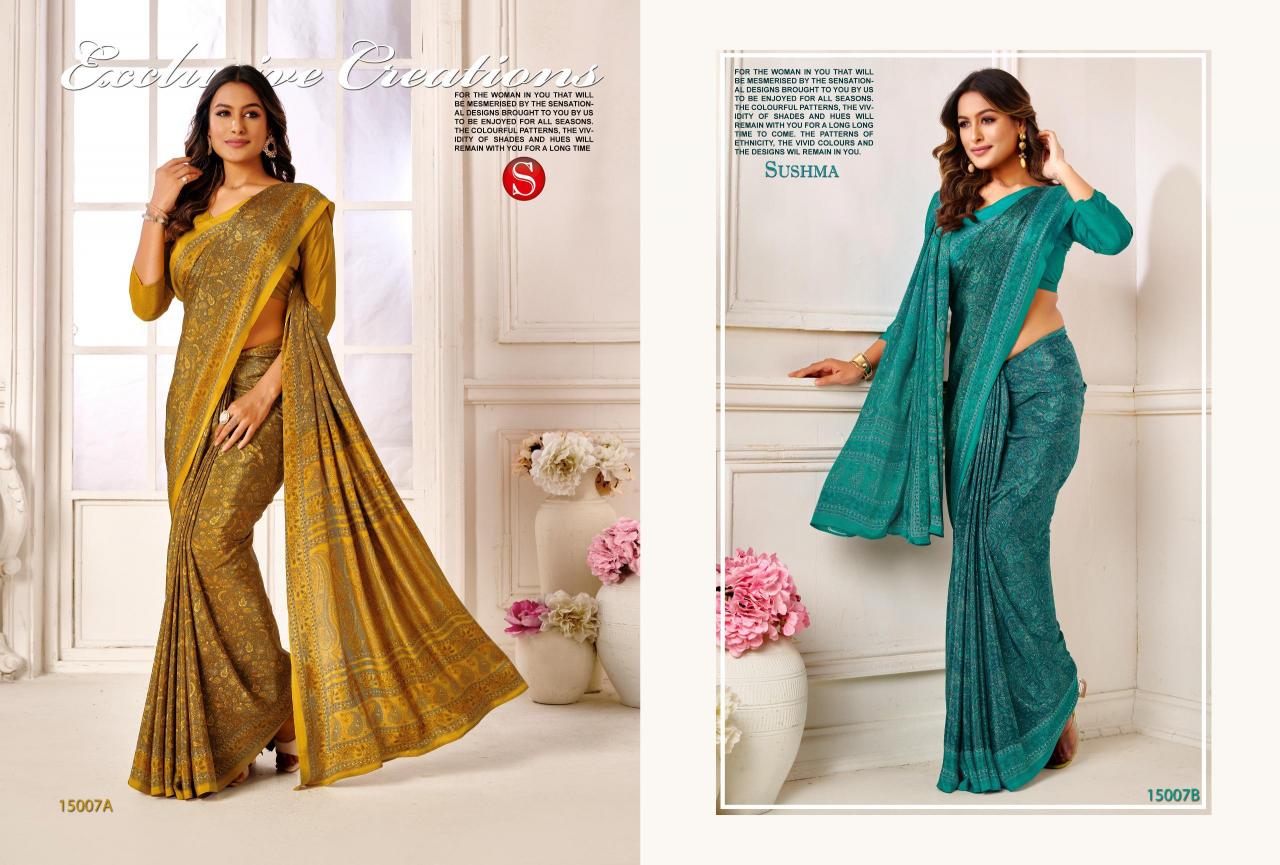 Sushma Dynamic catalog fab india sarees with printed blouse