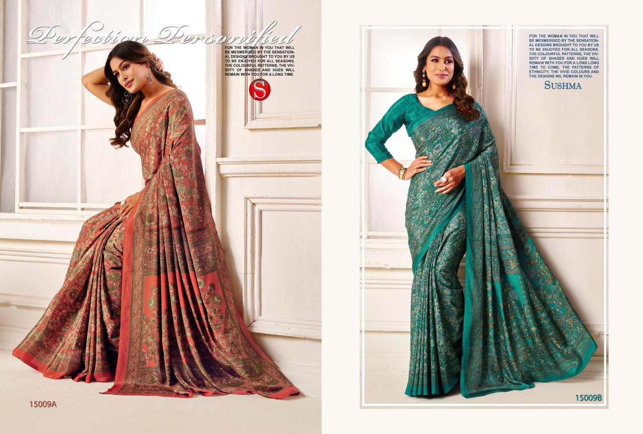 Sushma Dynamic catalog fab india sarees with printed blouse