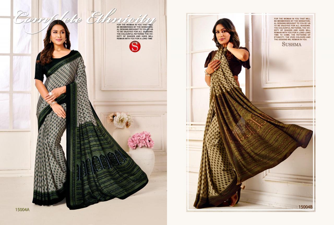 Sushma Dynamic catalog fab india sarees with printed blouse