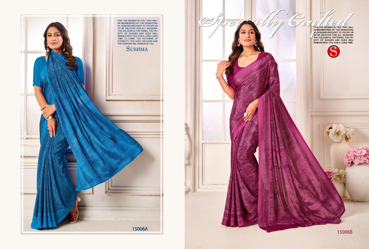 Sushma Dynamic catalog fab india sarees with printed blouse