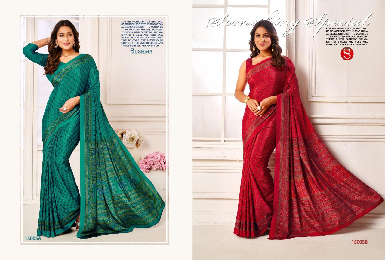Sushma Dynamic catalog fab india sarees with printed blouse