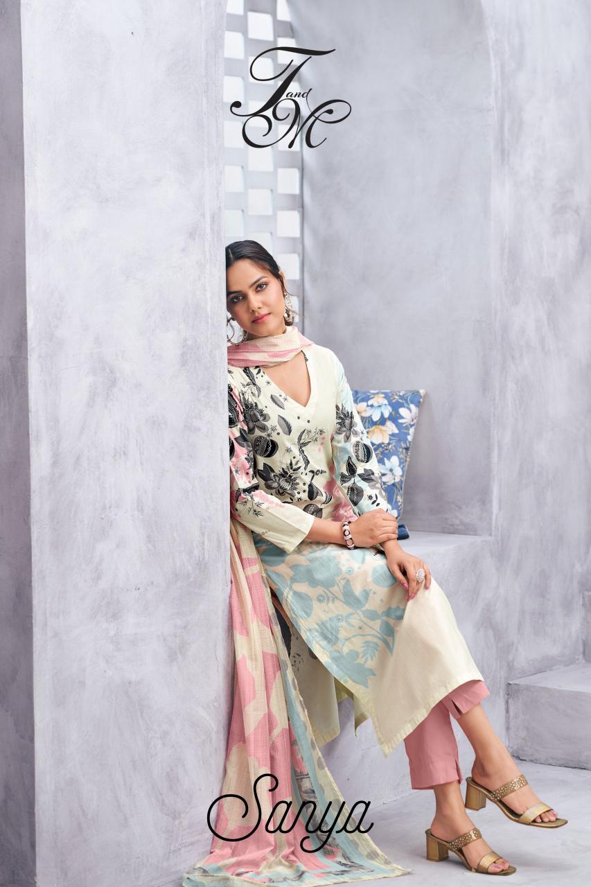 T&M Sanya Catalog unstitched salwar kameez wholesalers uk