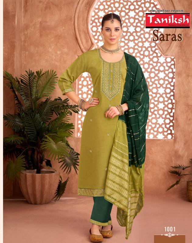 Taniksh Saras Vol 1 Catalog kurti cover neck design catalogue
