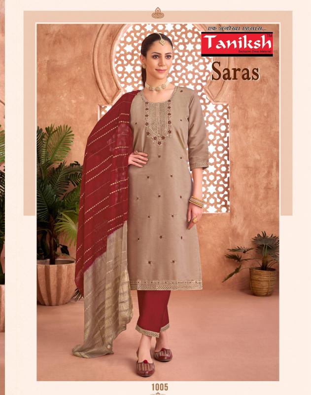 Taniksh Saras Vol 1 Catalog kurti cover neck design catalogue
