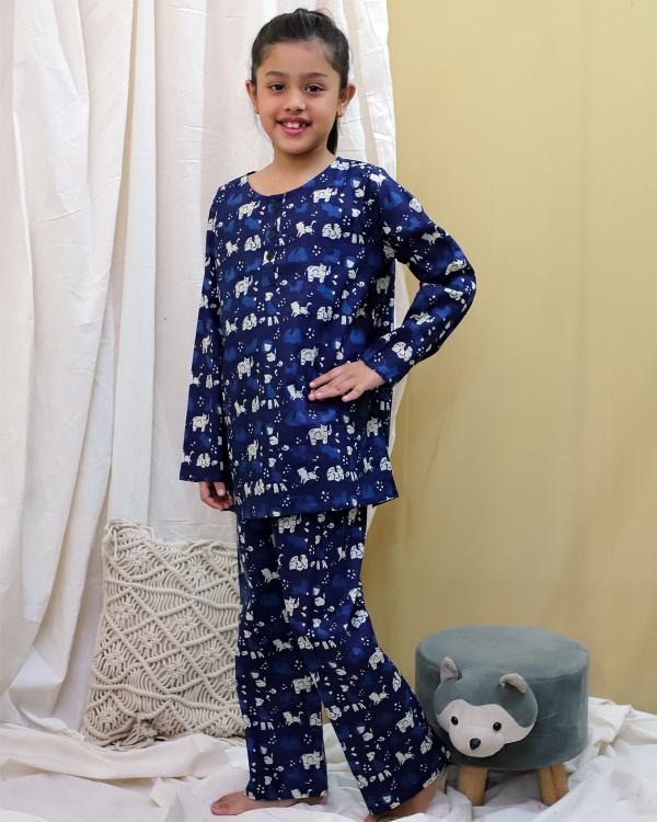 Tiny Threads Dark Blue Catalog kids night dress wholesale market in ahmedabad