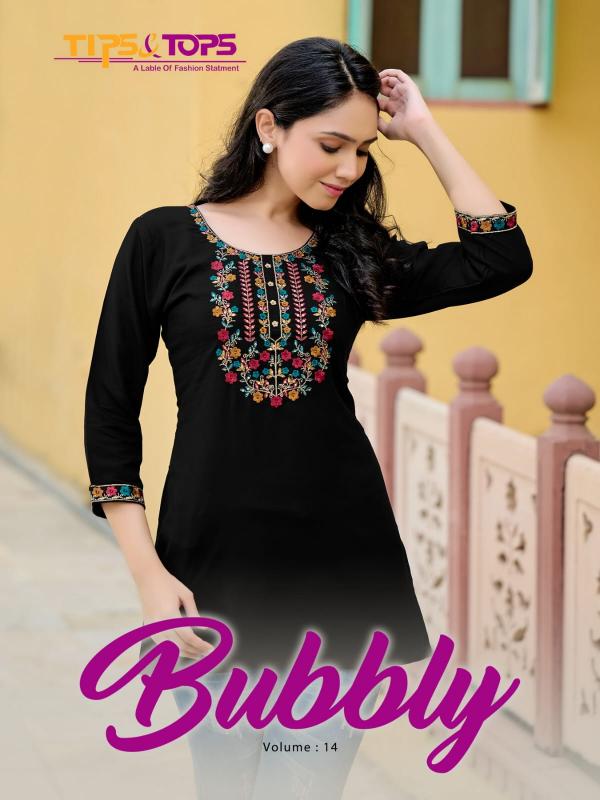 Tips & Tops Bubbly Vol 14 catalog reyon short kurti wholesaler