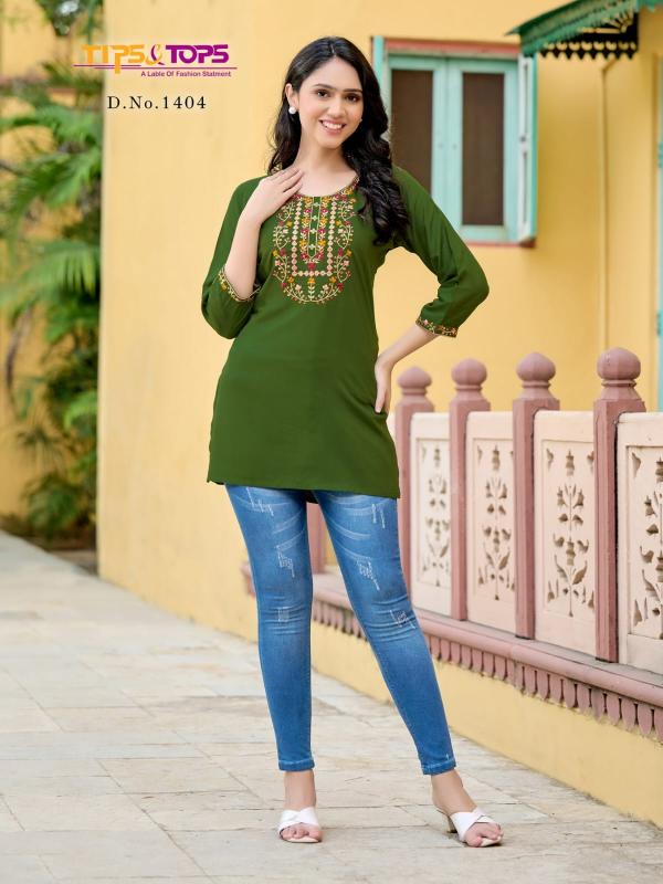 Tips & Tops Bubbly Vol 14 catalog reyon short kurti wholesaler