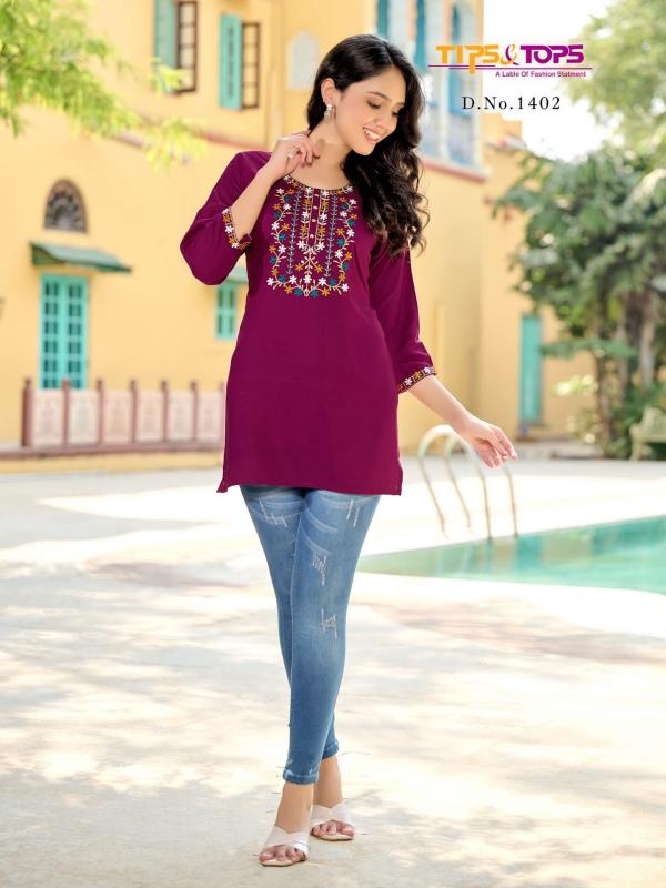 Tips & Tops Bubbly Vol 14 catalog reyon short kurti wholesaler