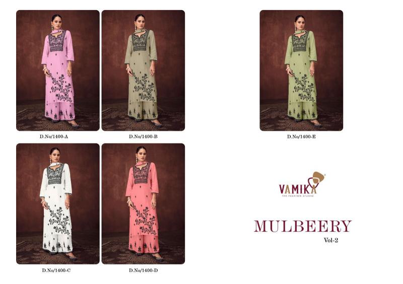 Vamika Mulbeery Vol 2 (D.NO.1400A to 1400E) Catalog wholesale salwar kameez uk