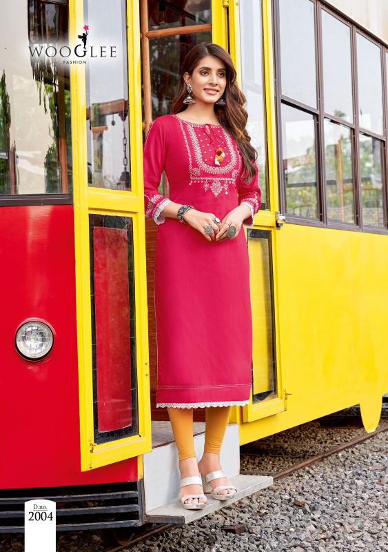Wooglee Ananya Catalog plain kurti designs catalogue