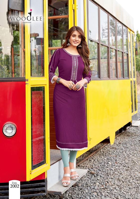 Wooglee Ananya Catalog plain kurti designs catalogue