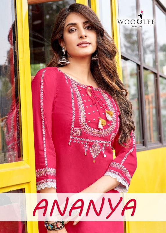 Wooglee Ananya Catalog plain kurti designs catalogue