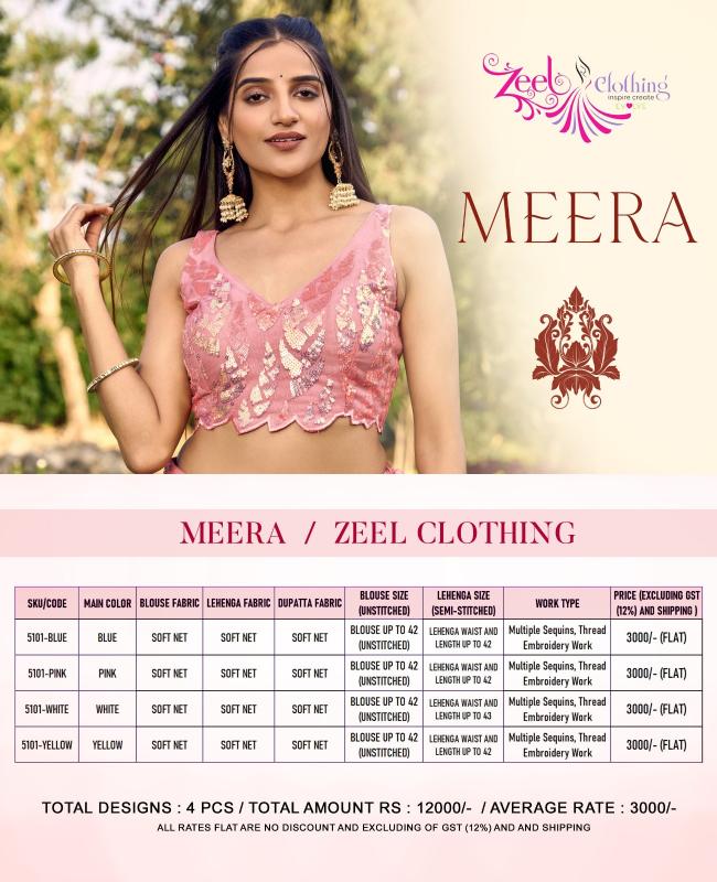 Zeel Clothing Meera Catalog lehenga choli wholesalers surat surat gujarat