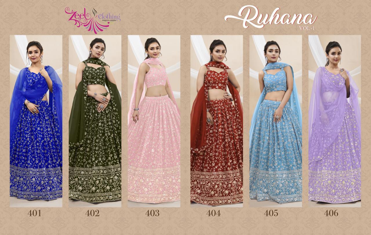 Zeel Clothing Ruhana Vol 1 Catalog wholesale lehenga online