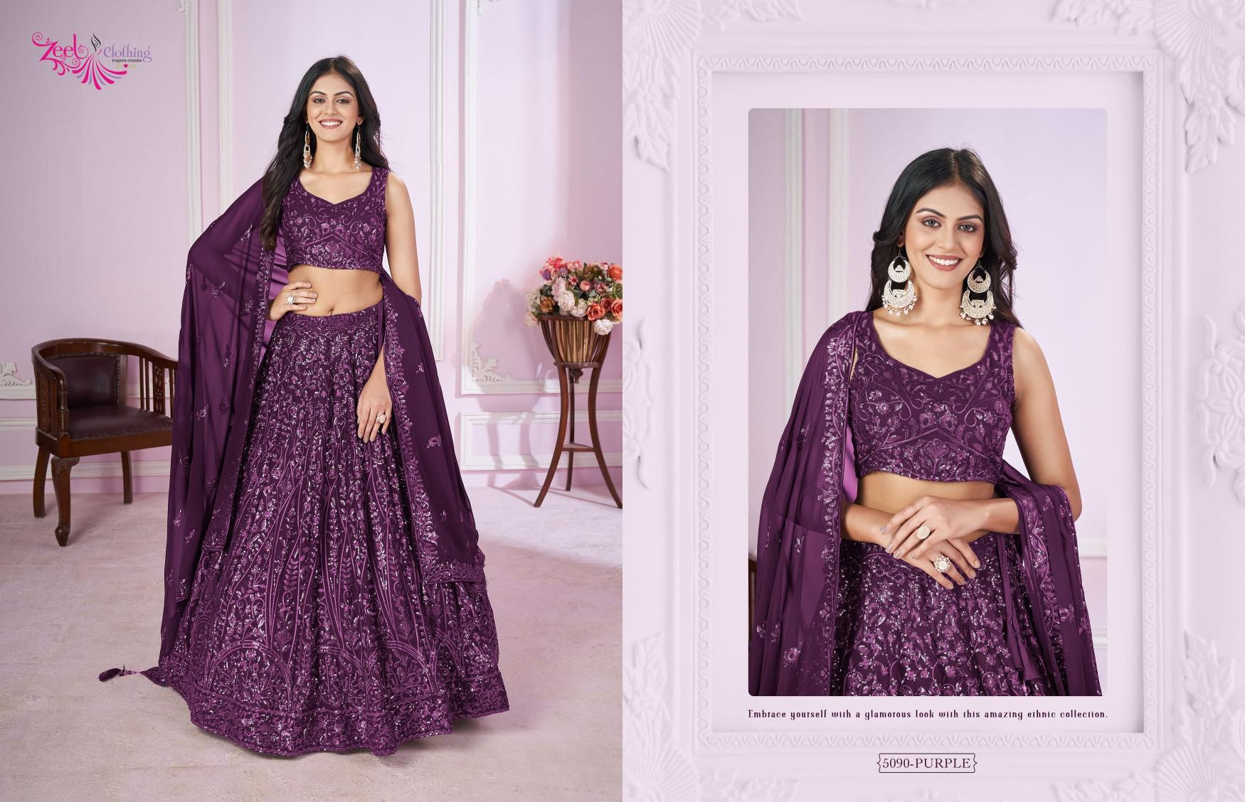 Zeel Clothing Vamika Catalog wholesale lehenga shop