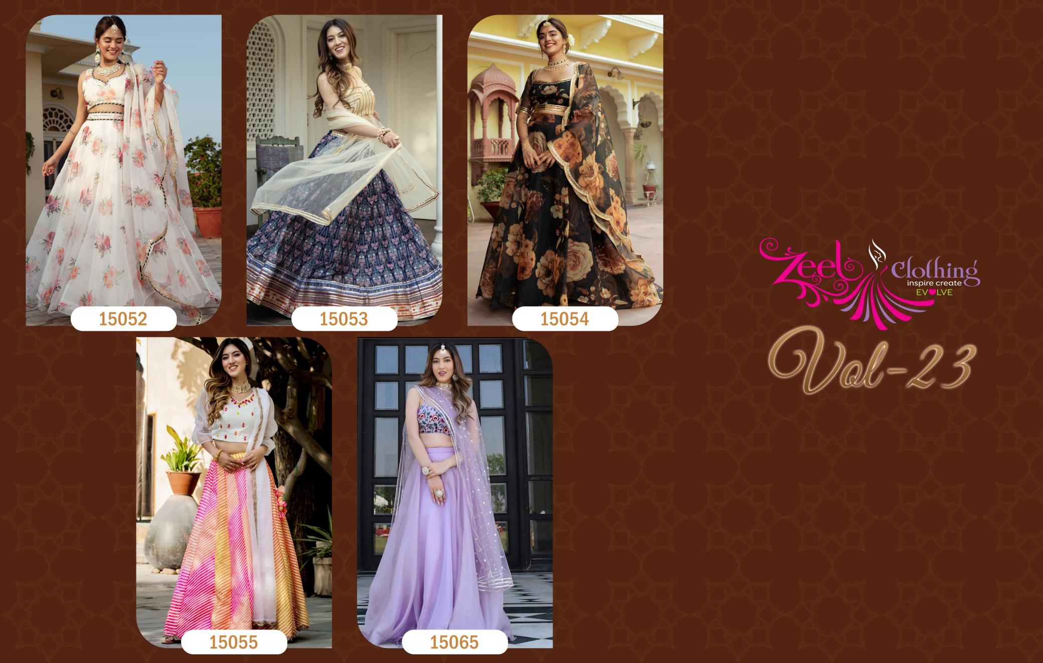 Zeel Clothing Volume 23 Catalog wholesale lehenga surat