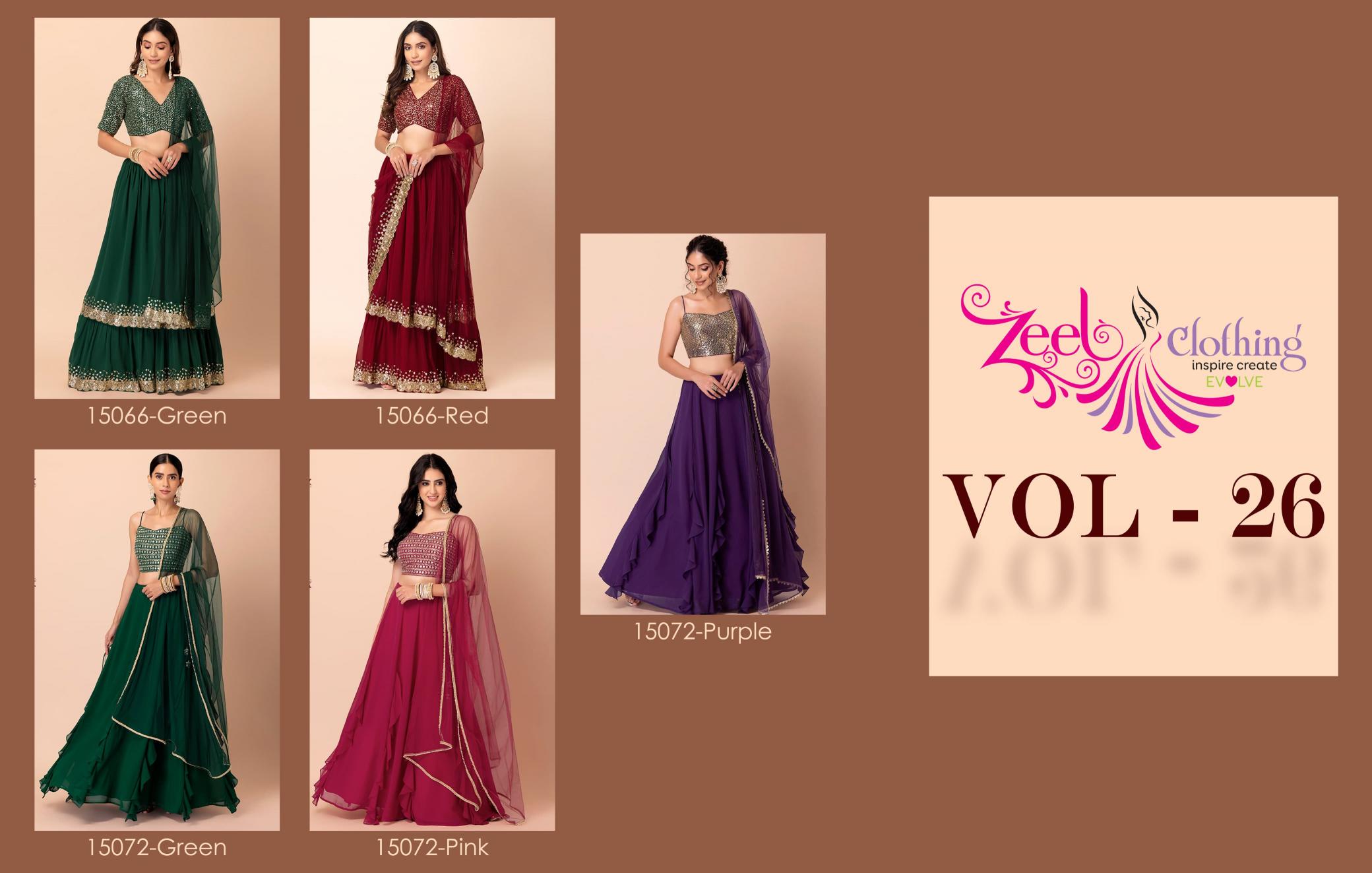 Zeel Clothing Volume 26 Catalog surat wholesale lehenga market