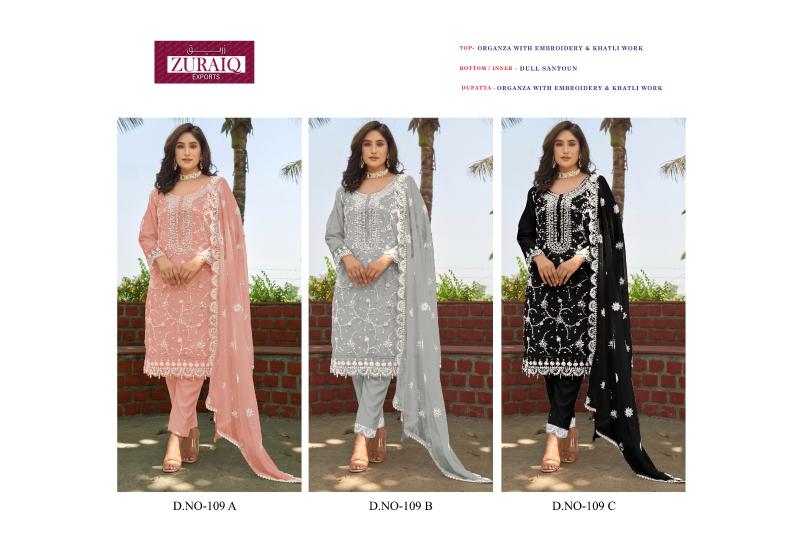 Zuraiq 109 ABC Catalog pakistani suits in kolkata