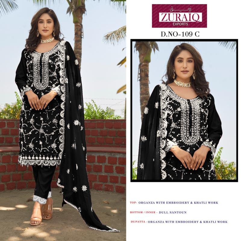 Zuraiq 109 ABC Catalog pakistani suits in kolkata