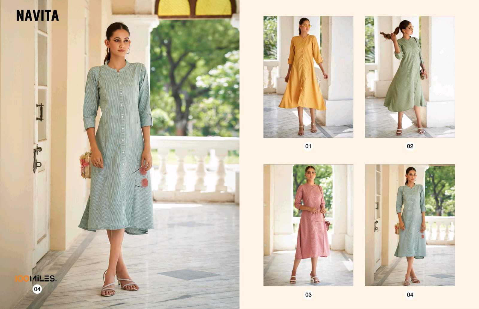100 Miles Navita Catalog latest cotton kurti design