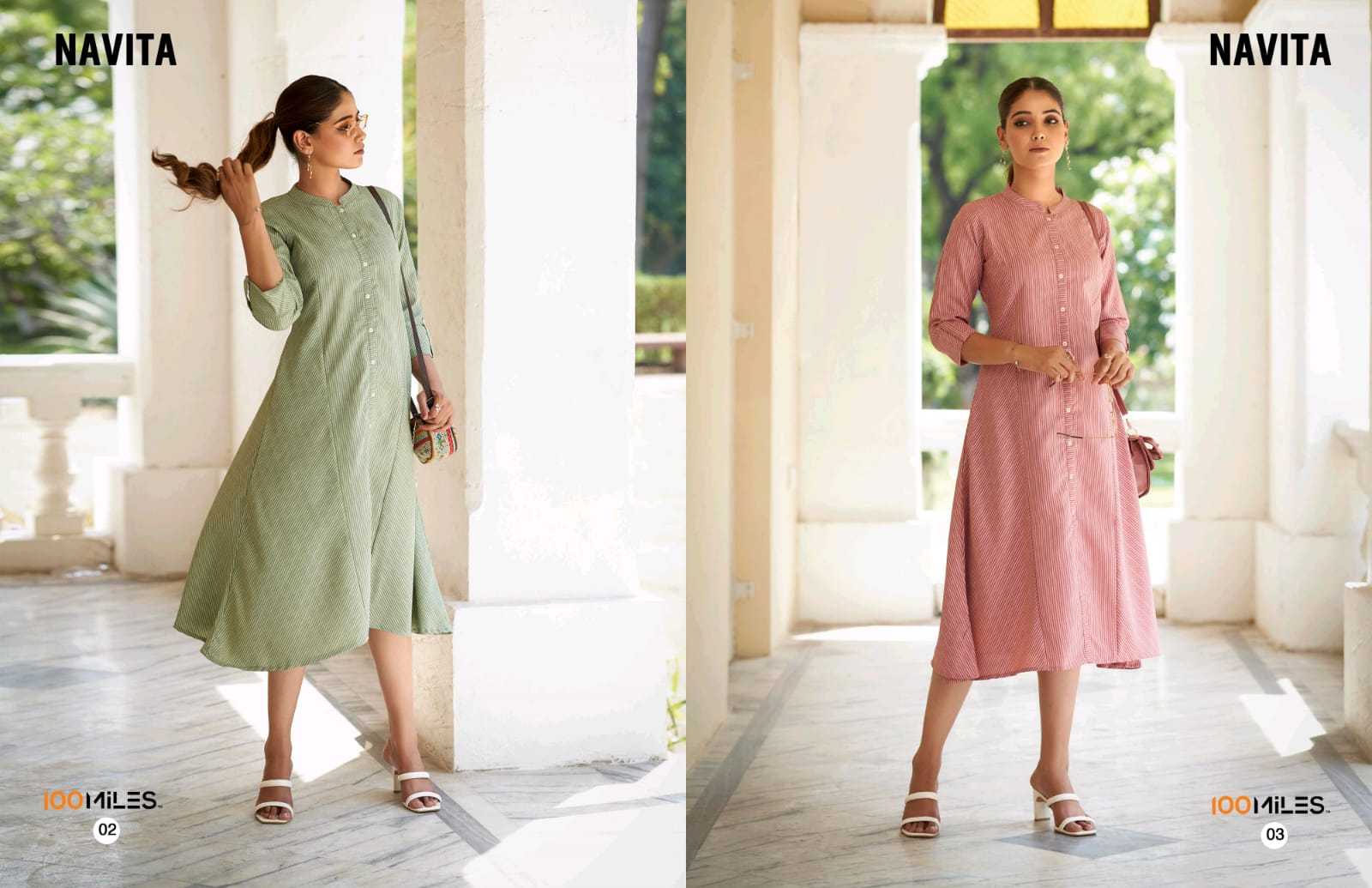 100 Miles Navita Catalog latest cotton kurti design