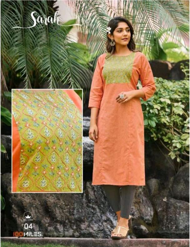 100 Miles Sarah catalog cotton kurti online shopping india